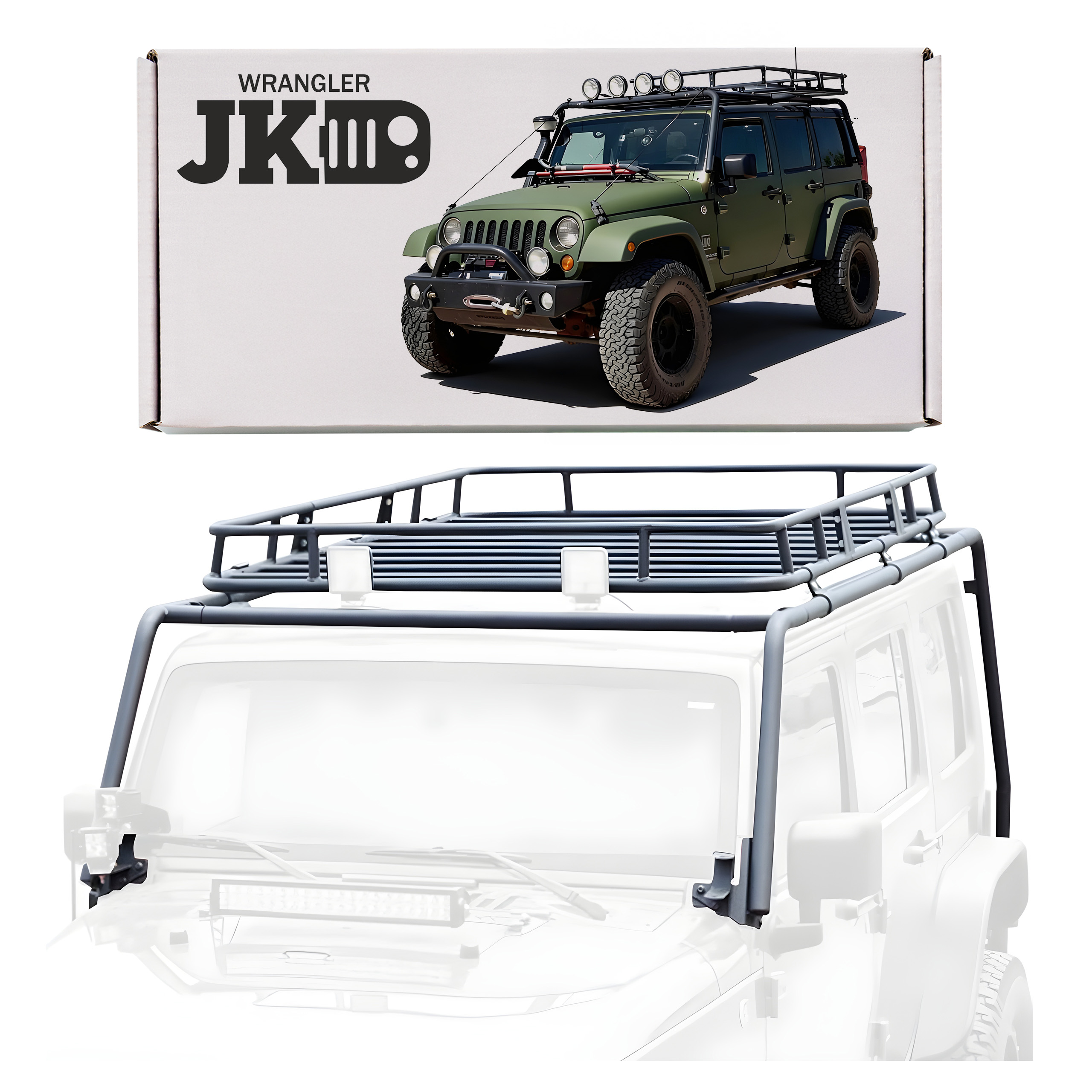 BAGAŻNIK DACHOWY Z KOSZEM PARAMOUNT AUTOMOTIVE JEEP WRANGLER 4D