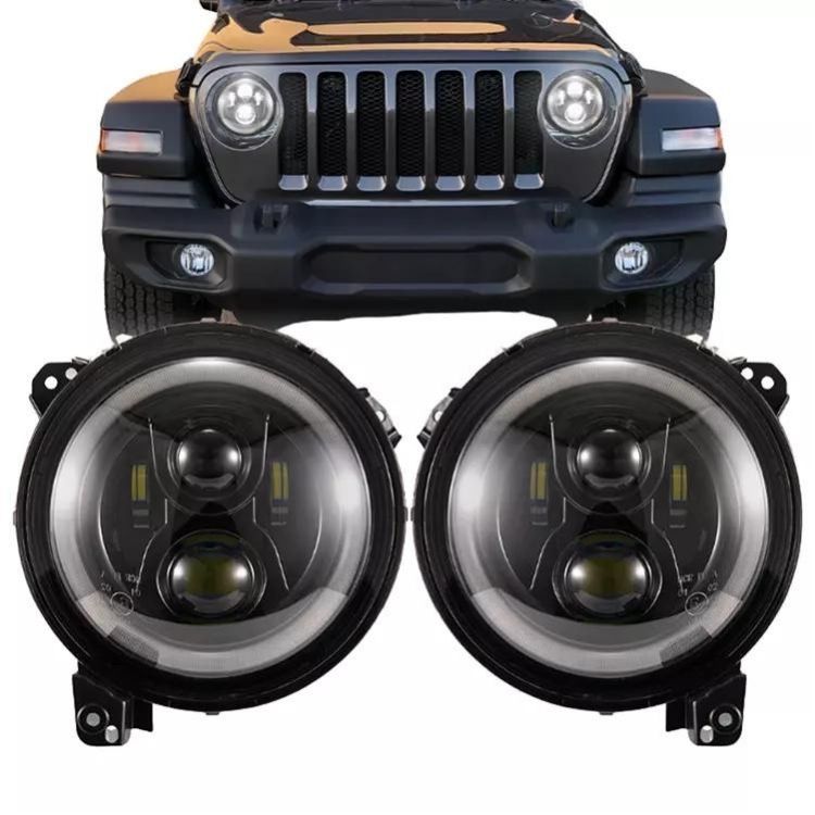 JEEP WRANGLER JL 2018+ LAMPY PRZEDNIE LED 9 CALI