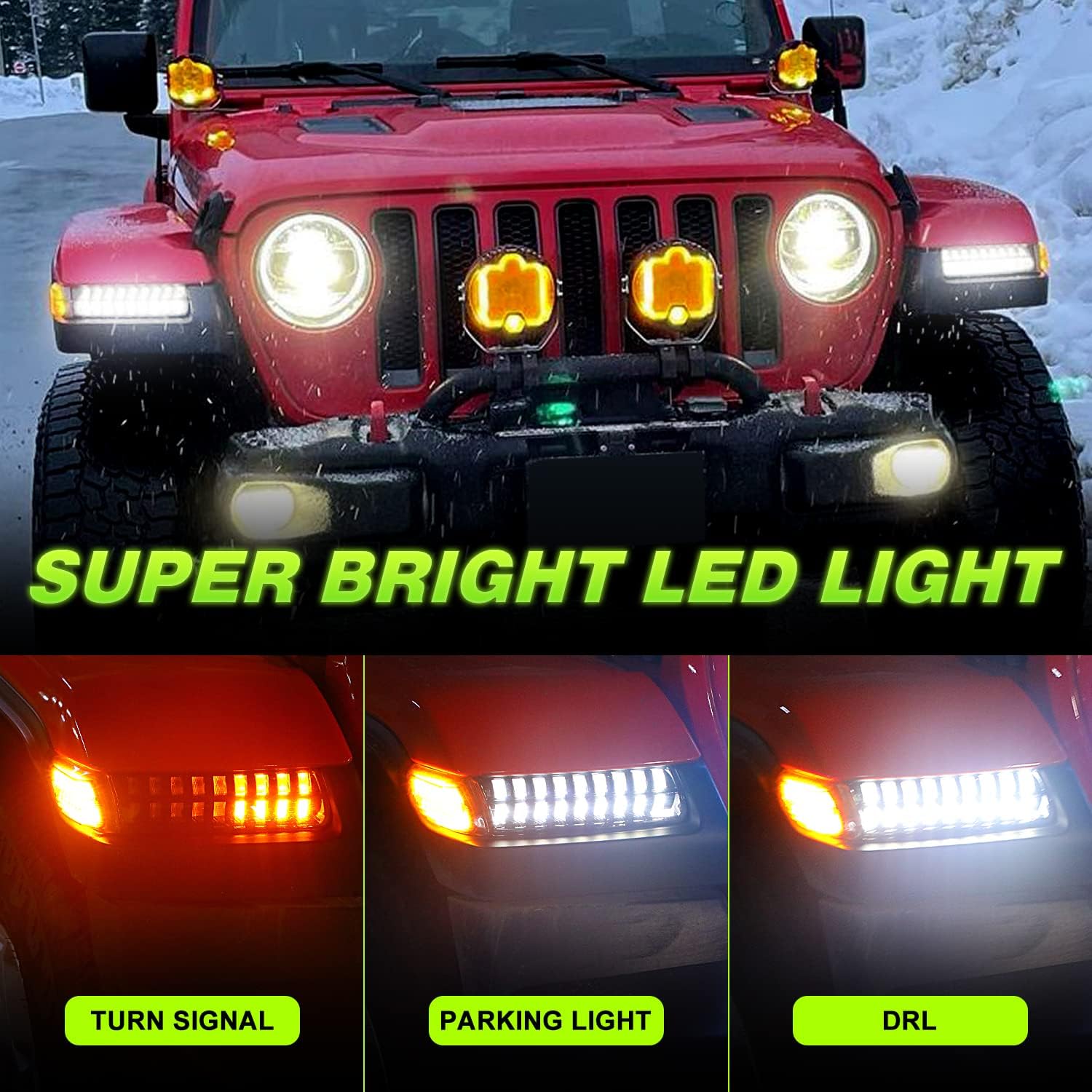 JEEP WRANGLER JL 2018+ LAMPY LED DO PRZEDNICH POSZERZEŃ BŁOTNIKÓW - Image 2