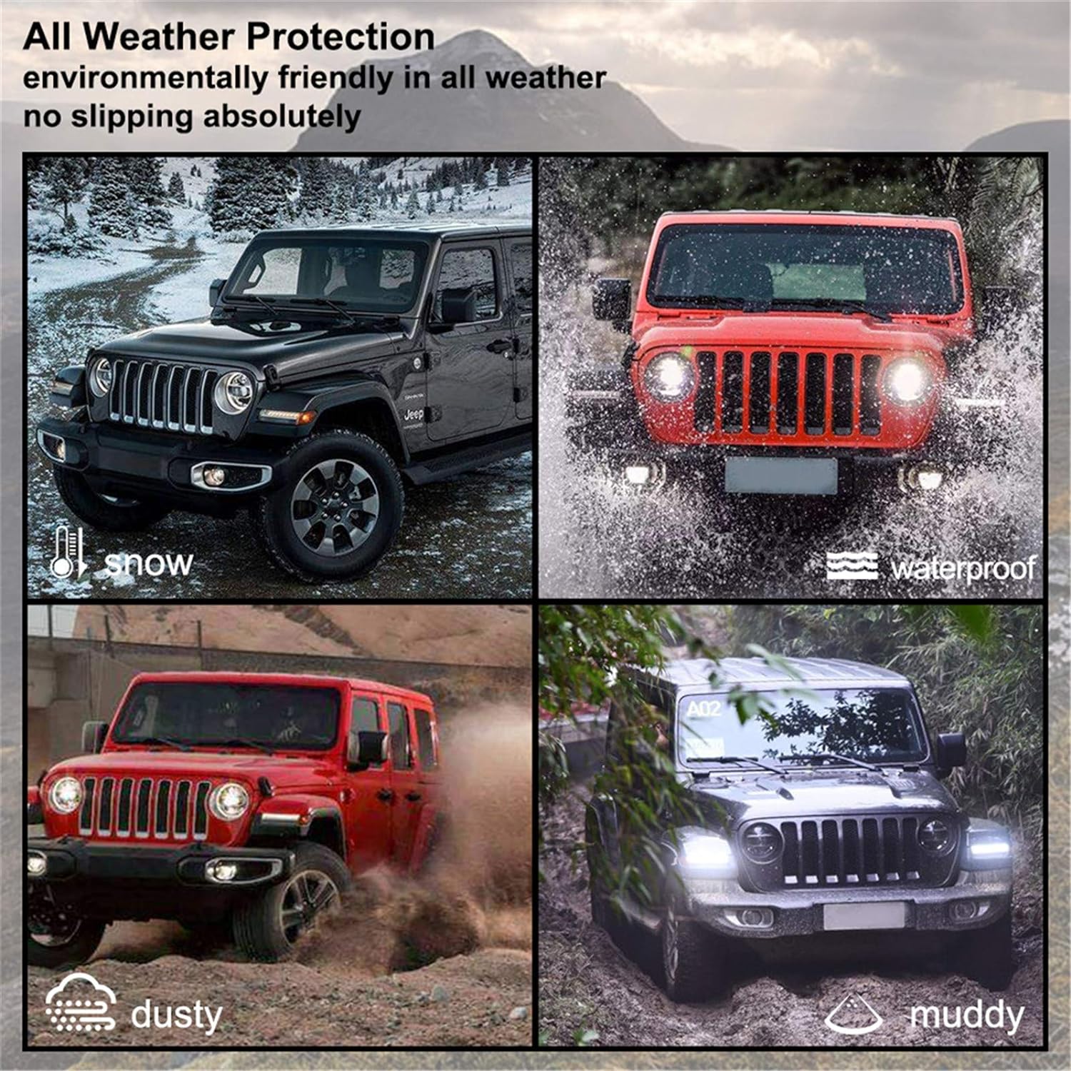 Komplet gumowych dywaników na podłogę Wrangler JL 2018+ Gladiator 2020+ 4D - Image 5