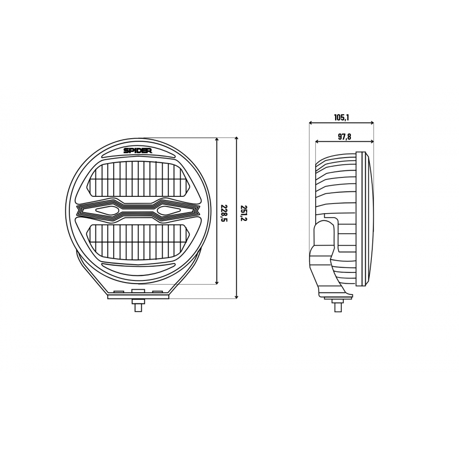 Lampa LED okrągła z homologacją X-Spider 9 cali 12/24V - obrazek 6