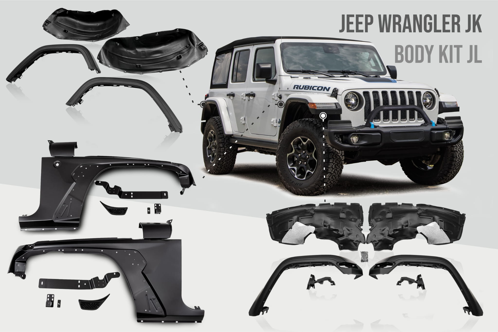 JEEP WRANGLER JK BODY KIT KONWERSJA NA JL PAKIET STYLIZACYJNY - obrazek 3