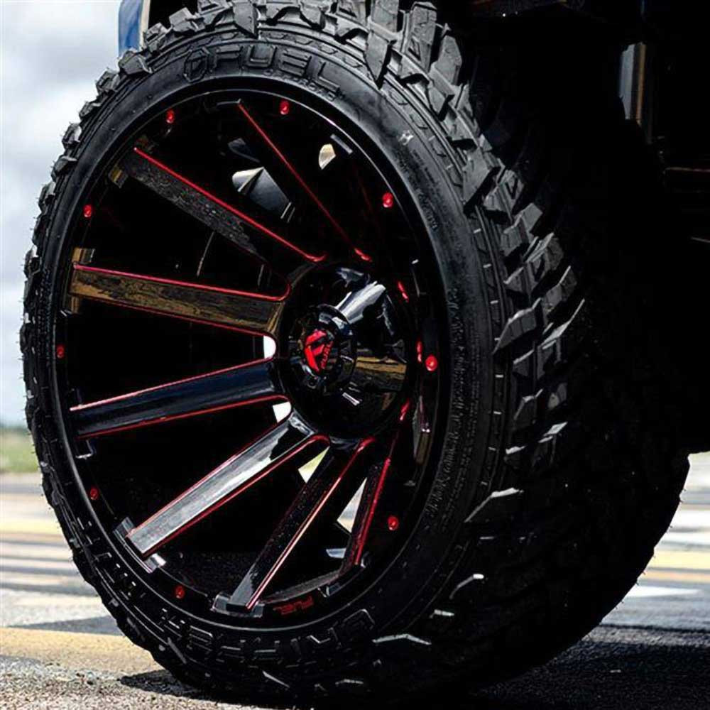 Felga aluminiowa D643 Contra Gloss Black/Candy Red Fuel - obrazek 8