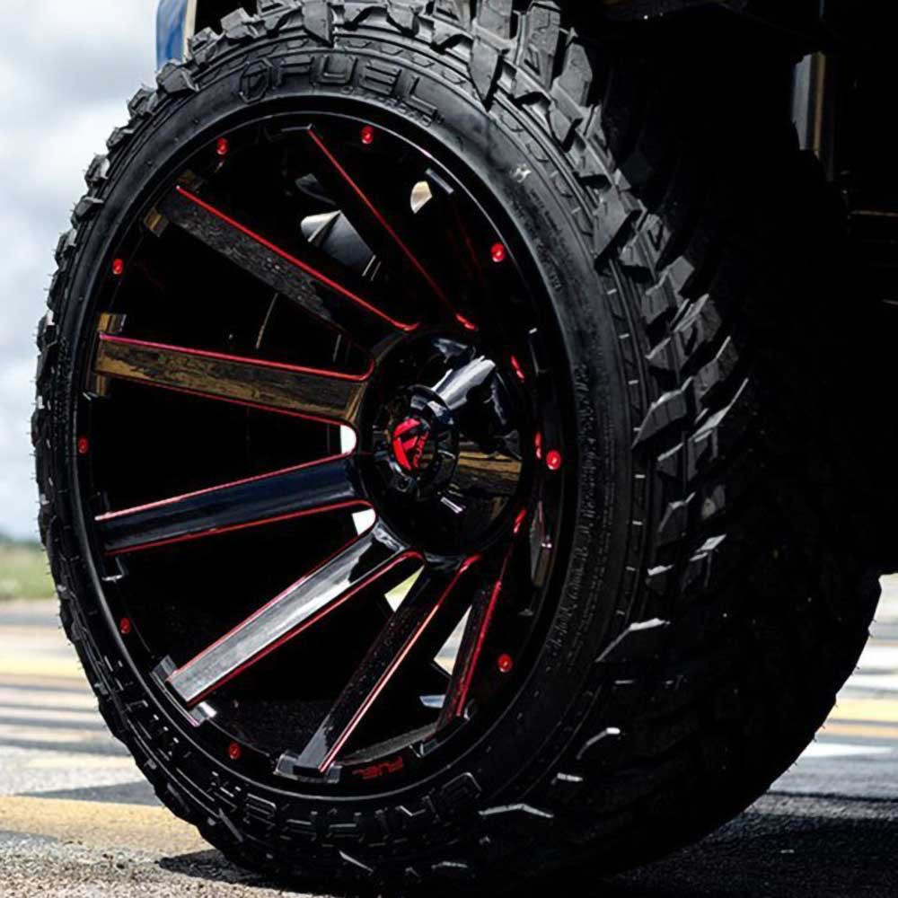 Felga aluminiowa D643 Contra Gloss Black/Red Tinted Clear Fuel - obrazek 5