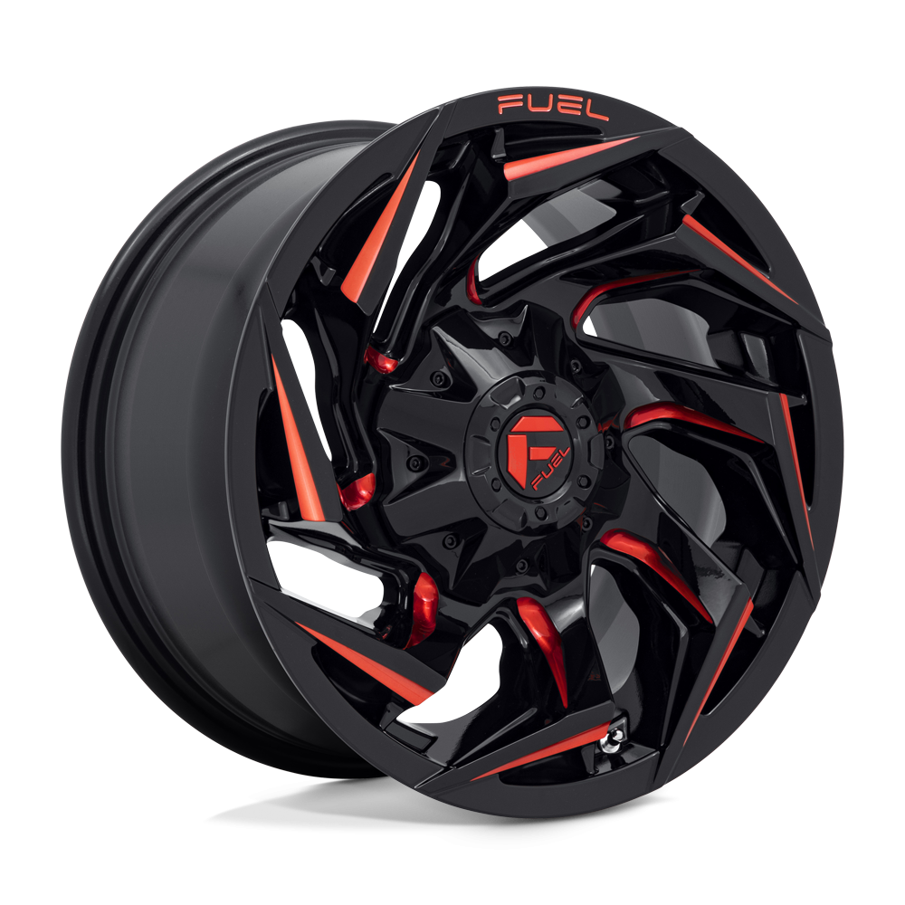 Felga aluminiowa D755 REACTION Gloss Black Milled W/ Red Tint FUEL