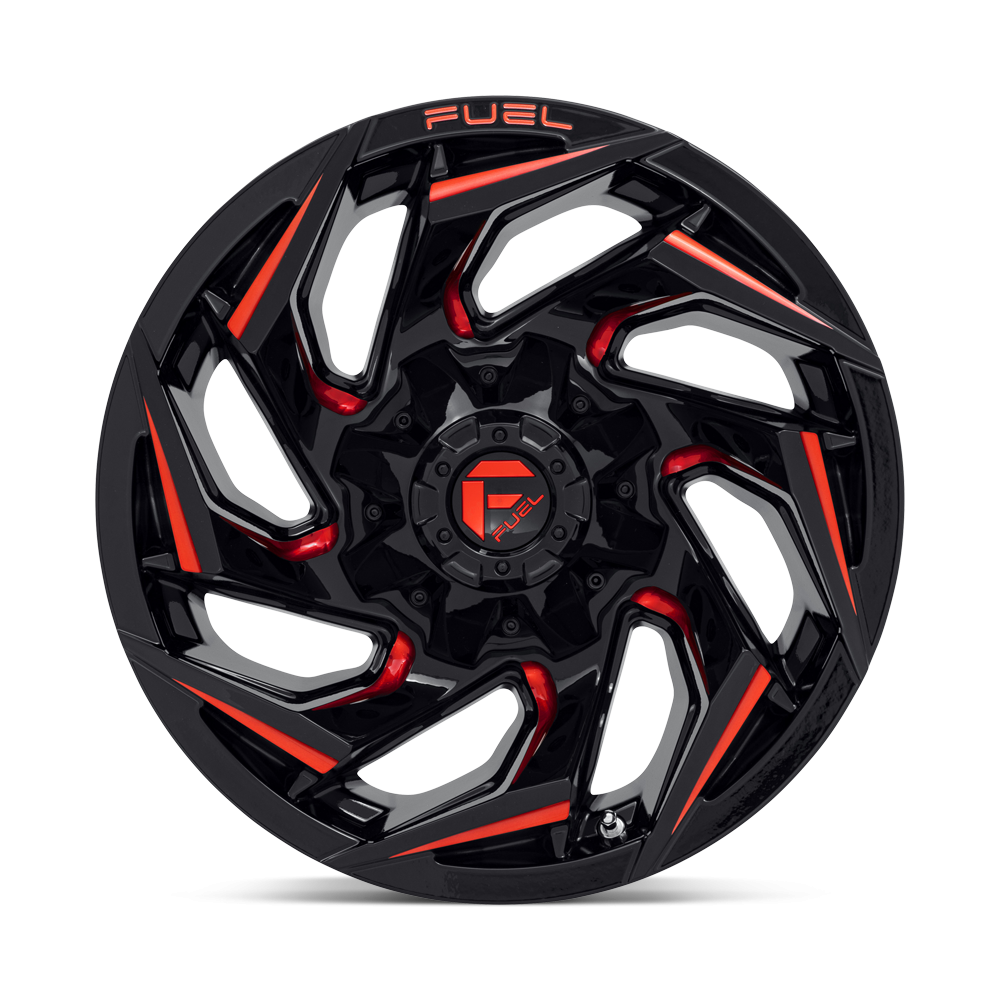 Felga aluminiowa D755 REACTION Gloss Black Milled W/ Red Tint FUEL - obrazek 3