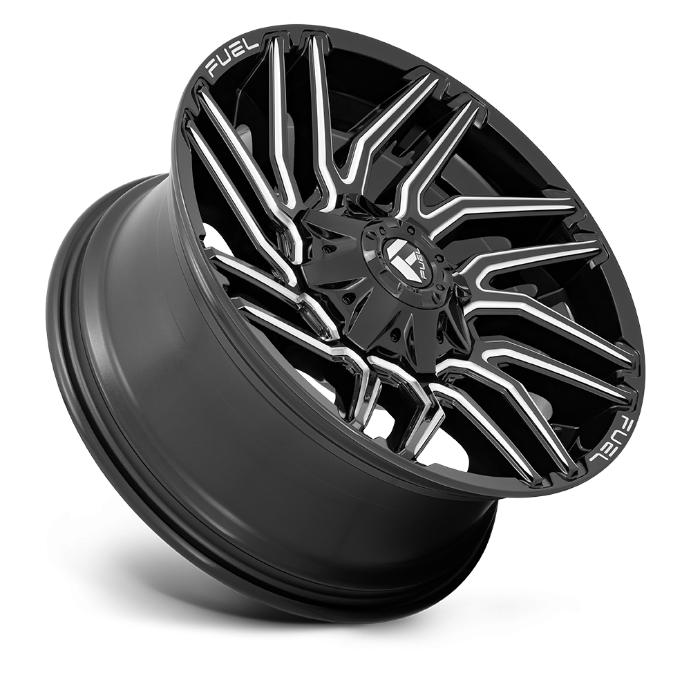 Felga aluminiowa D773 TYPHOON Gloss Black Milled FUEL - obrazek 3