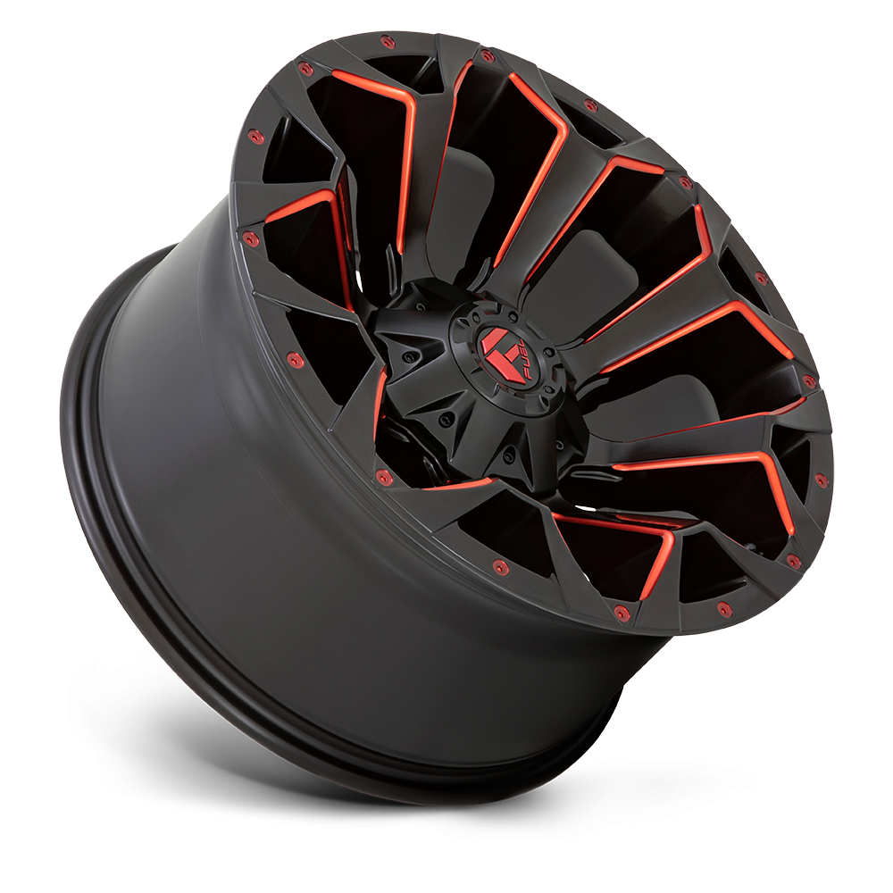 Felga aluminiowa D787 ASSAULT Matte Black Red Milled FUEL - obrazek 3