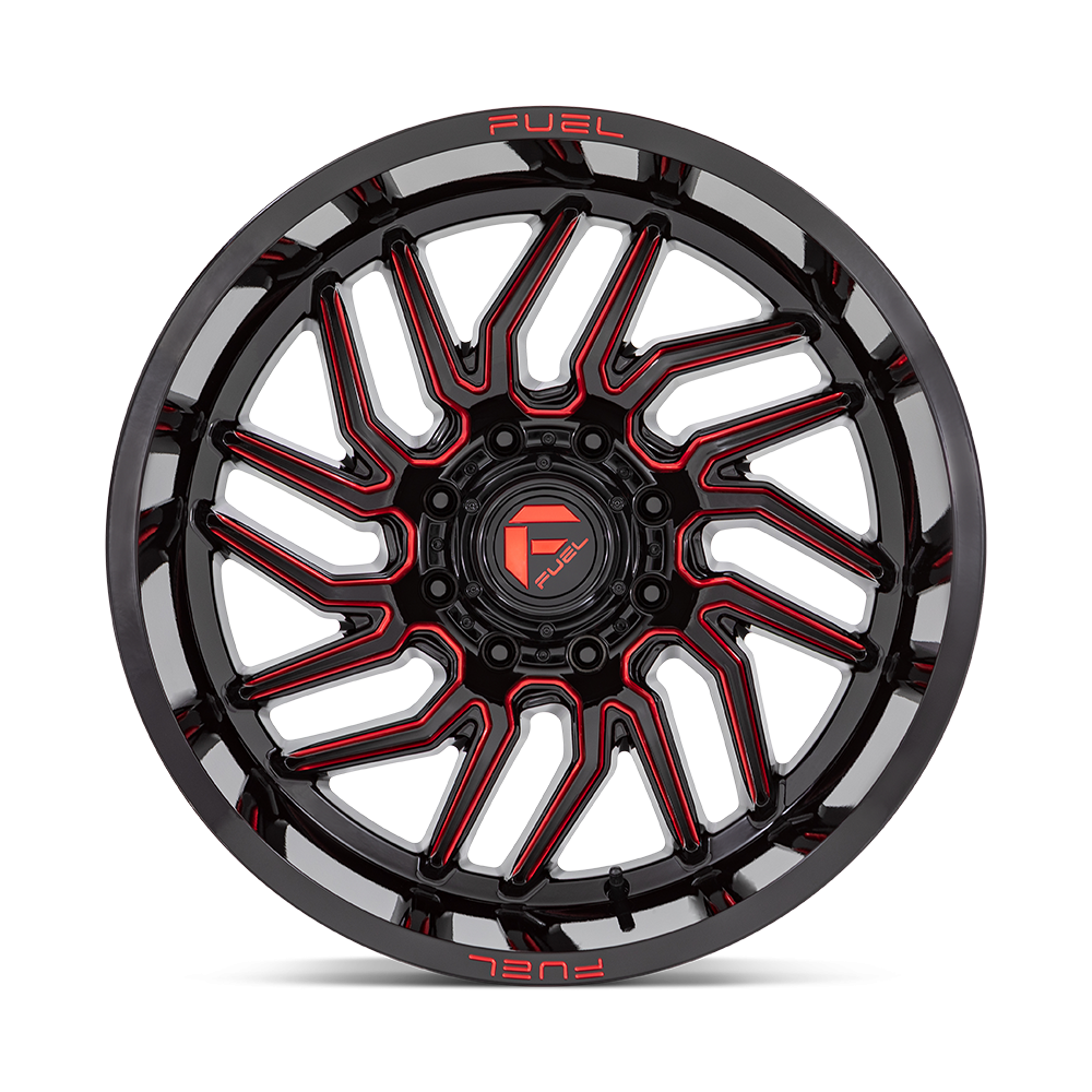 Felga aluminiowa D808 HURRICANE Gloss Black Milled Red Tint FUEL - obrazek 2