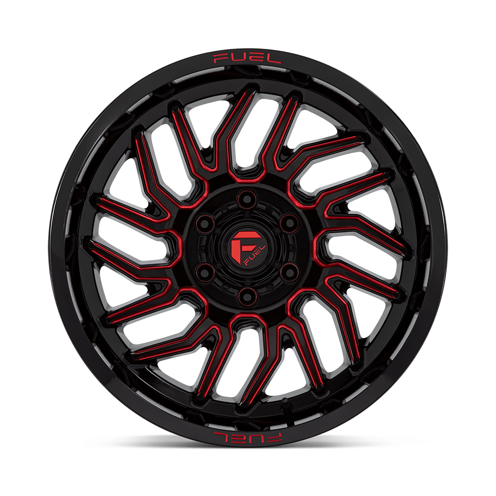 Felga aluminiowa D808 HURRICANE Gloss Black Milled Red Tint FUEL - obrazek 2