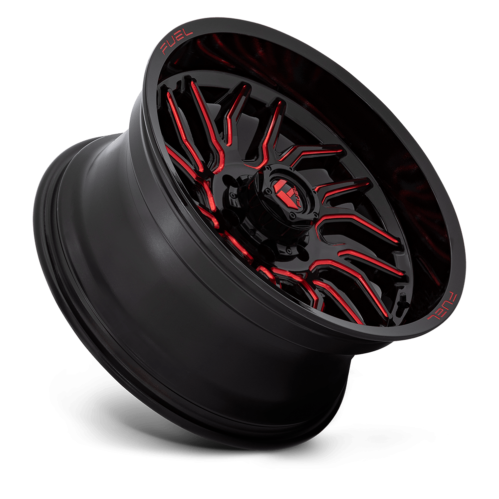 Felga aluminiowa D808 HURRICANE Gloss Black Milled Red Tint FUEL - obrazek 3