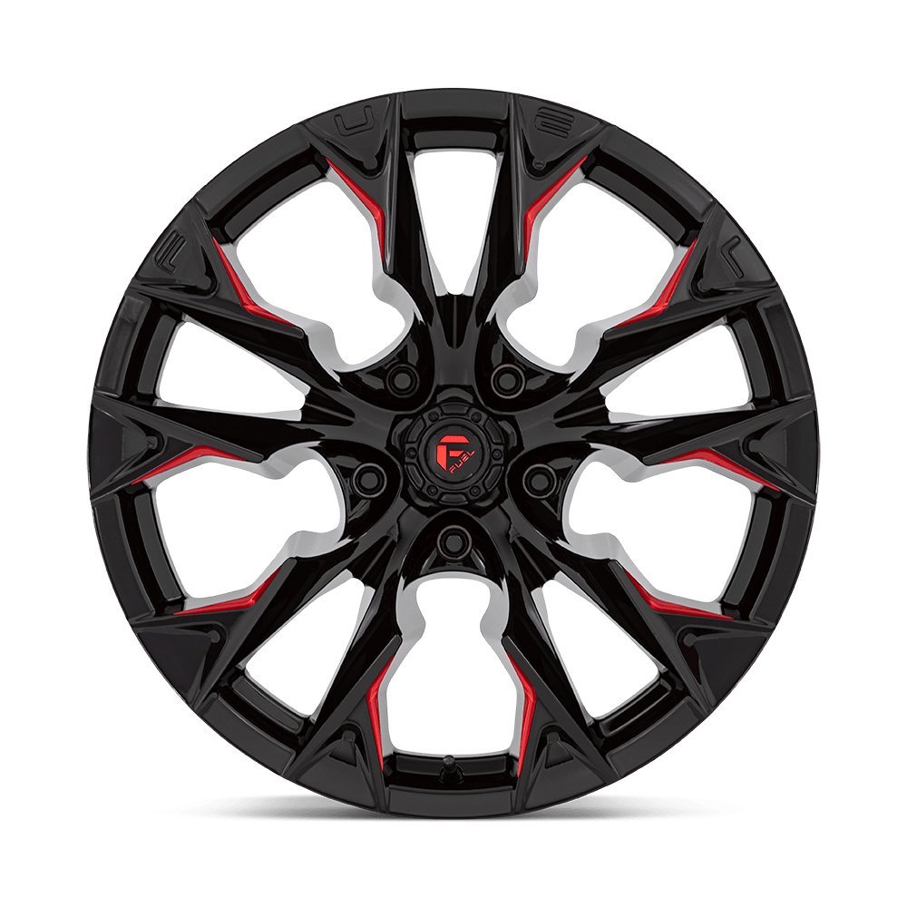 Felga aluminiowa D823 FLAME Gloss Black Milled W/ Candy Red FUEL - obrazek 3