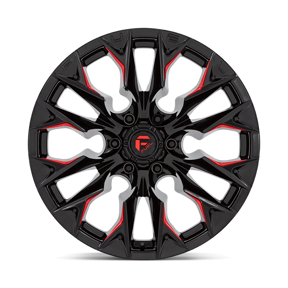 Felga aluminiowa D823 FLAME Gloss Black Milled W/ Candy Red FUEL - obrazek 3