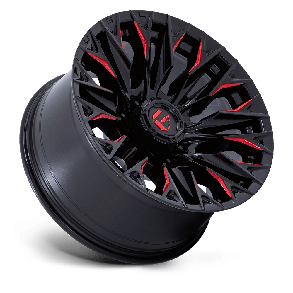 Felga aluminiowa D823 FLAME Gloss Black Milled W/ Candy Red FUEL - obrazek 3