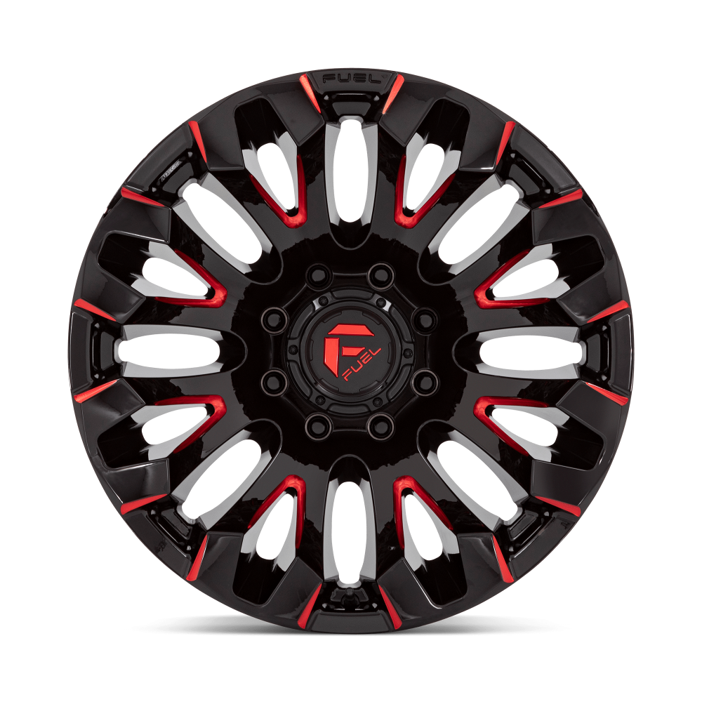 Felga aluminiowa D829 QUAKE Gloss Black Milled Red Tint FUEL - obrazek 3