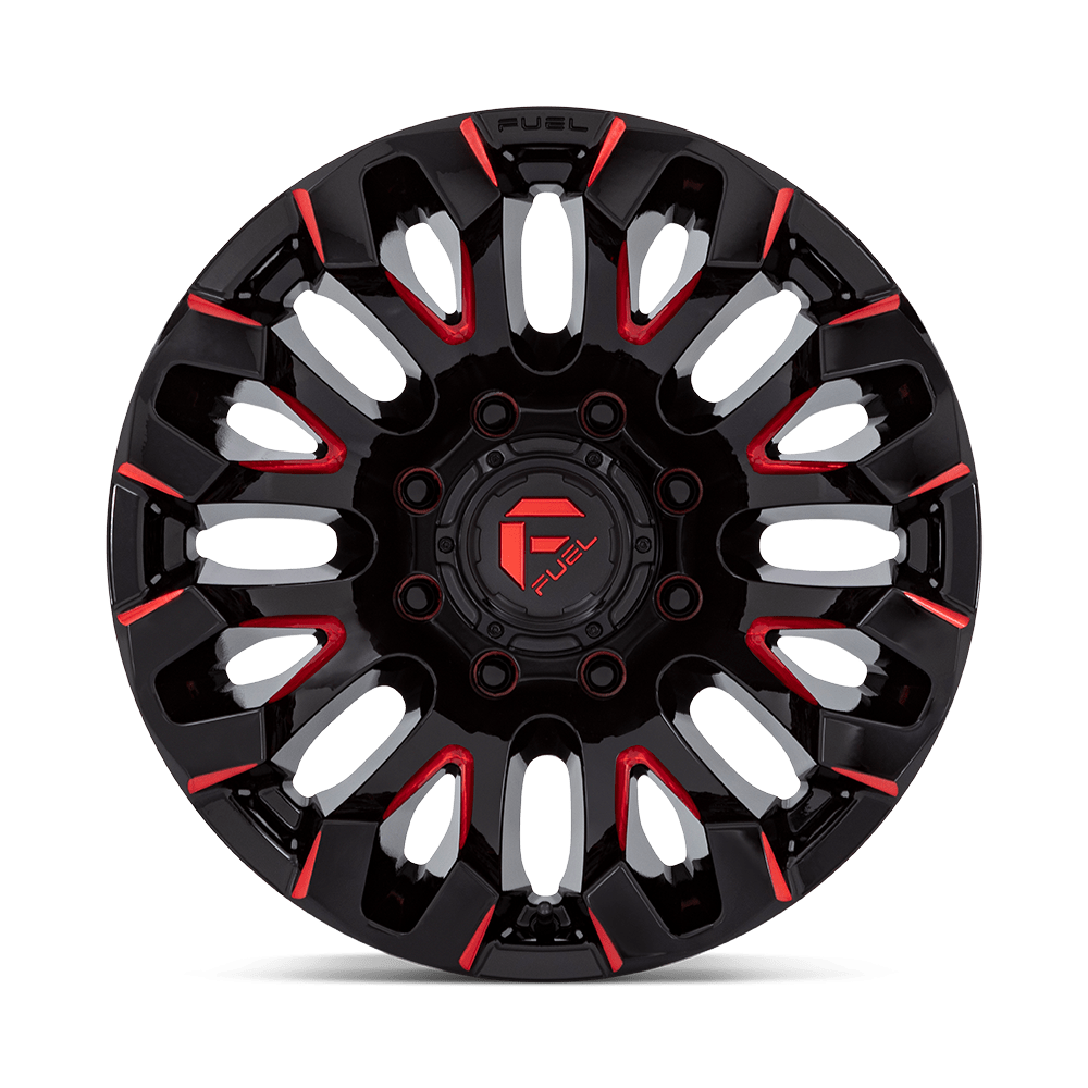 Felga aluminiowa D829 QUAKE Gloss Black Milled Red Tint FUEL - obrazek 3