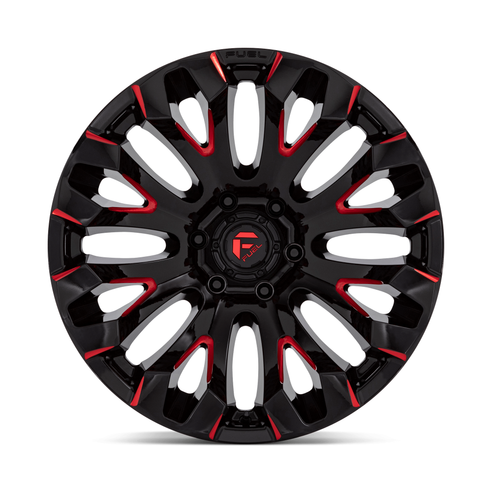 Felga aluminiowa D829 QUAKE Gloss Black Milled Red Tint FUEL - obrazek 3