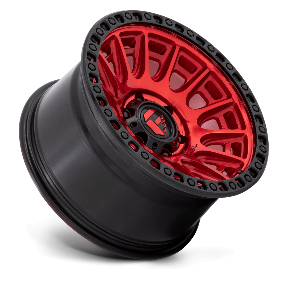 Felga aluminiowa D834 CYCLE Candy Red W/ Black Ring FUEL - obrazek 3