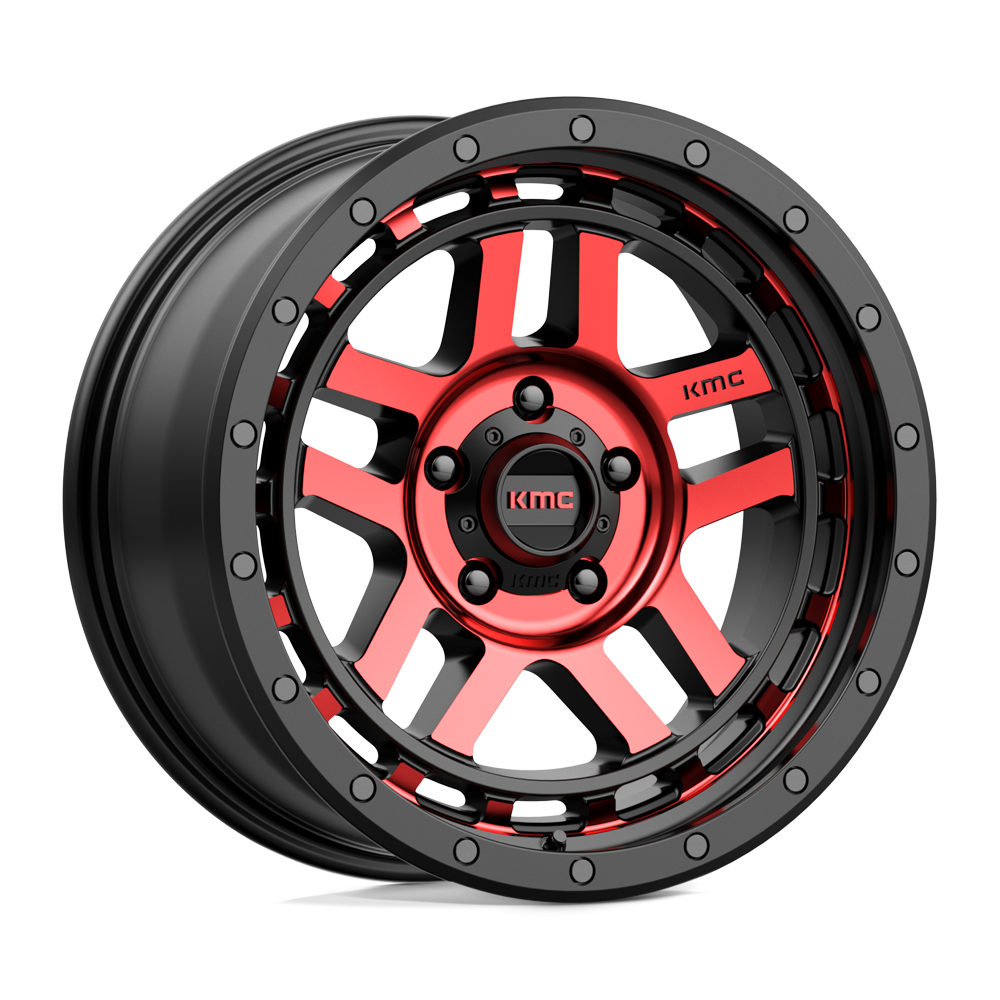 Felga aluminiowa KM540 RECON Gloss Black Machined W/ Red Tint KMC