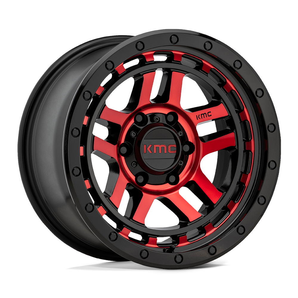 Felga aluminiowa KM540 RECON Gloss Black Machined W/ Red Tint KMC