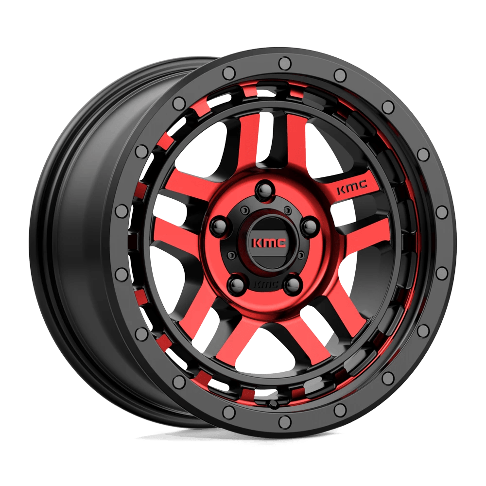 Felga aluminiowa KM540 Recon Gloss Black Machined W/ RED Tint KMC