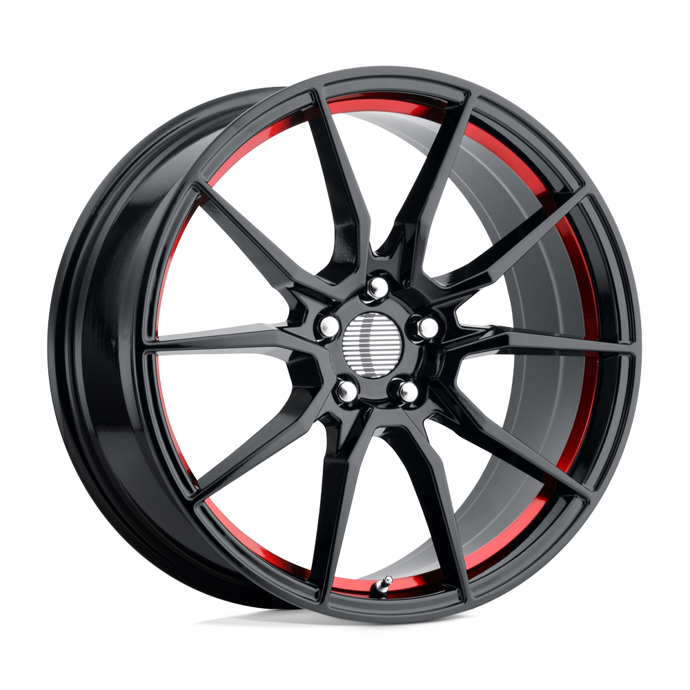 Felga aluminiowa PR193 Gloss Black Red Machined PERFORMANCE REPLICAS