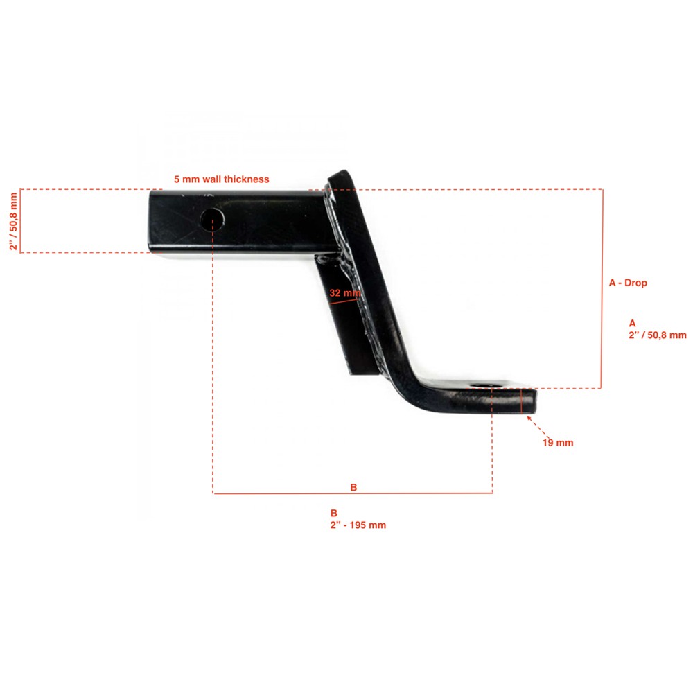 Hak holowniczy amerykański stalowy OFD Lift 2" - obrazek 2