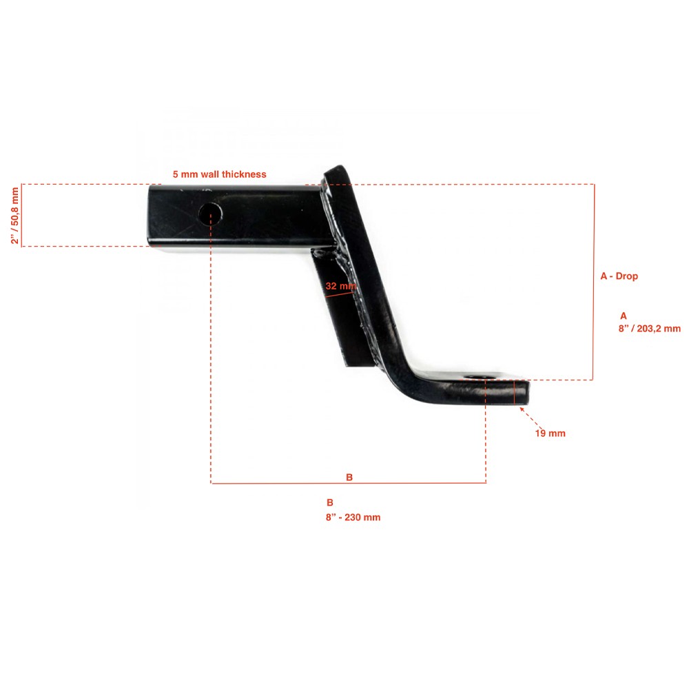 Hak holowniczy amerykański stalowy OFD Lift 8" - obrazek 2