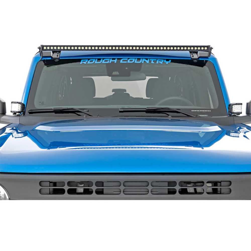 Lampy LED 2" kwadratowe amber DRL Rough Country Black Series - Image 6