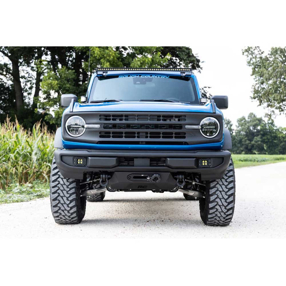 Lampy LED 2" kwadratowe amber DRL Rough Country Black Series - Image 10