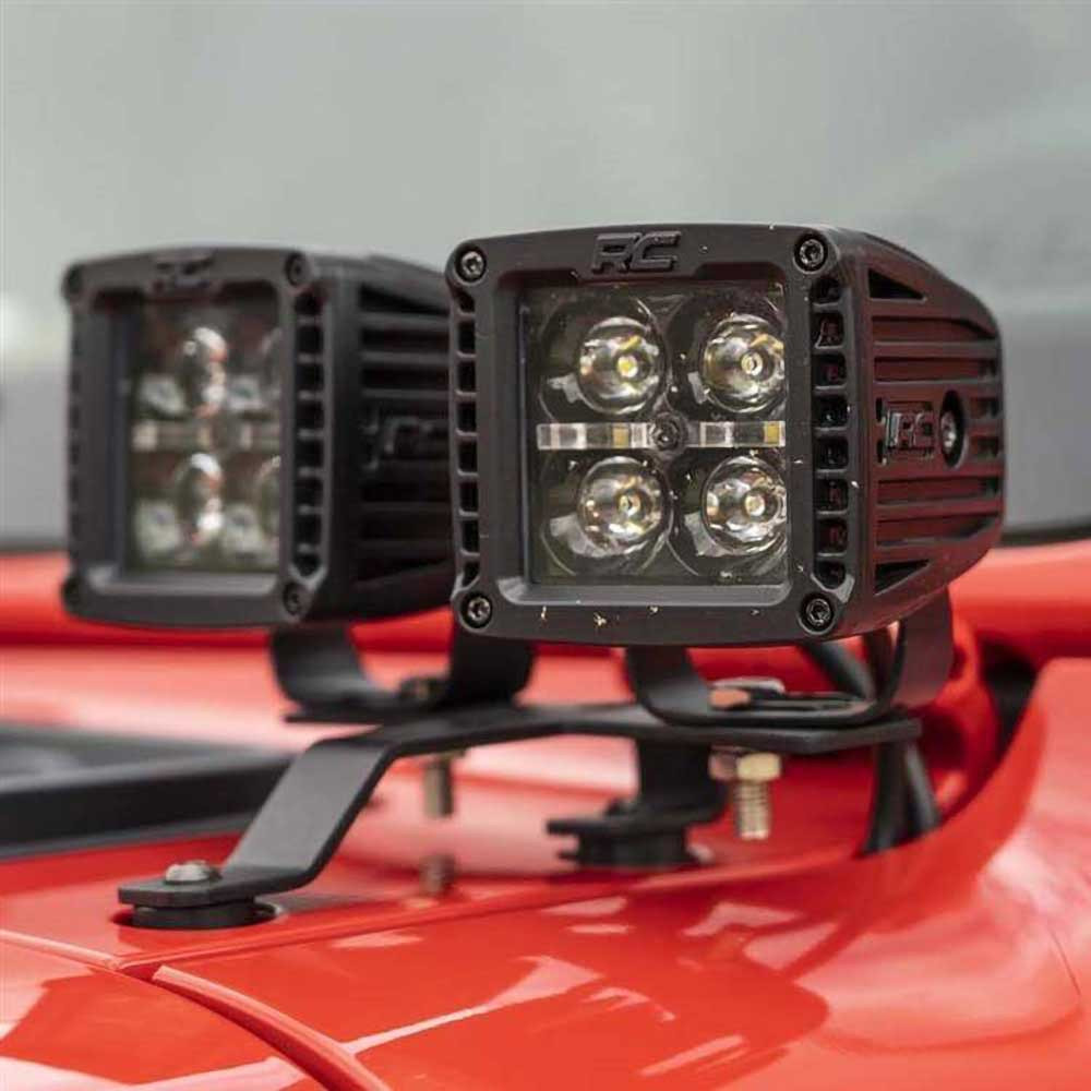 Lampy LED 2" kwadratowe white DRL Rough Country Black Series - Image 3