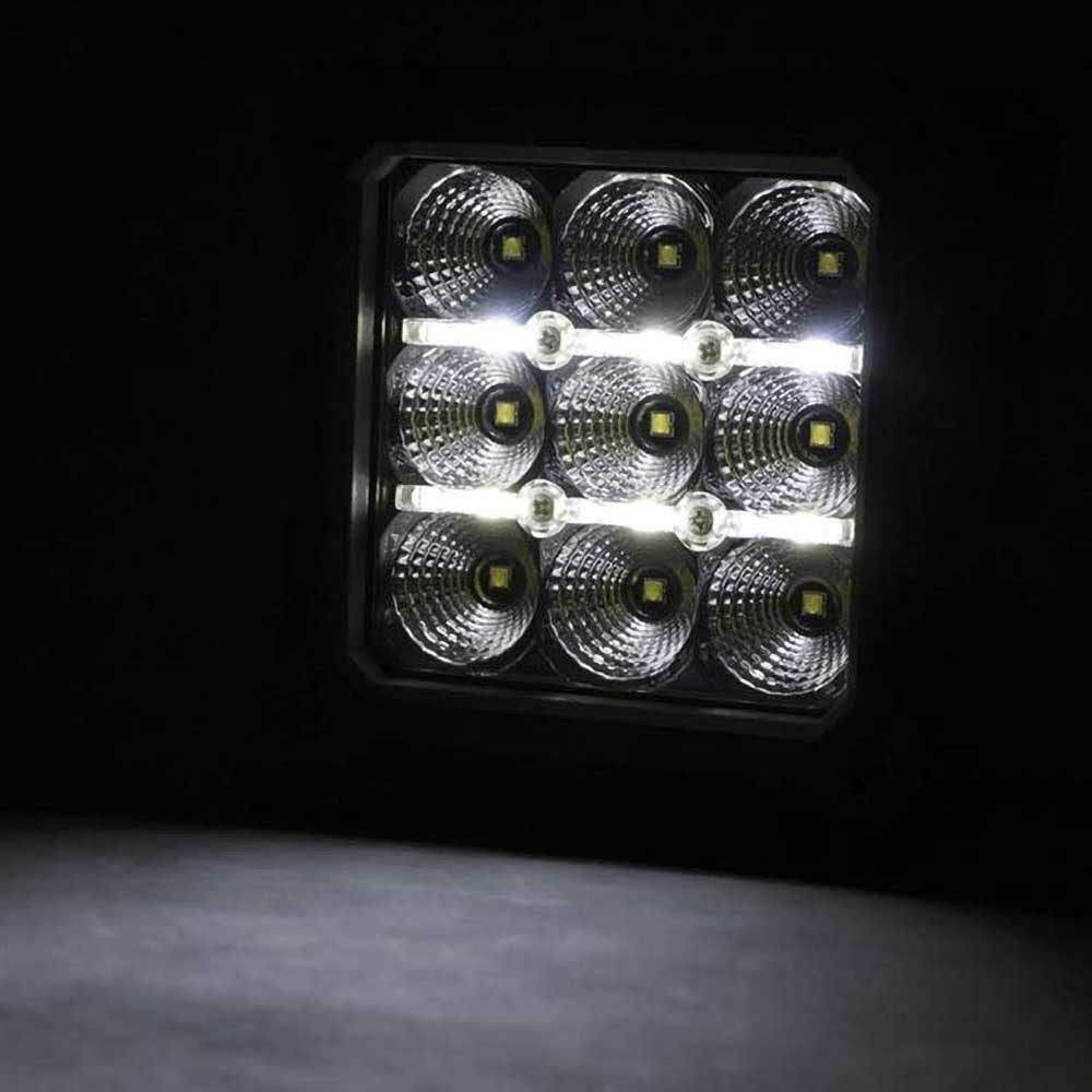 Lampy LED 4" kwadratowe white DRL Rough Country Chrome Series - Image 4