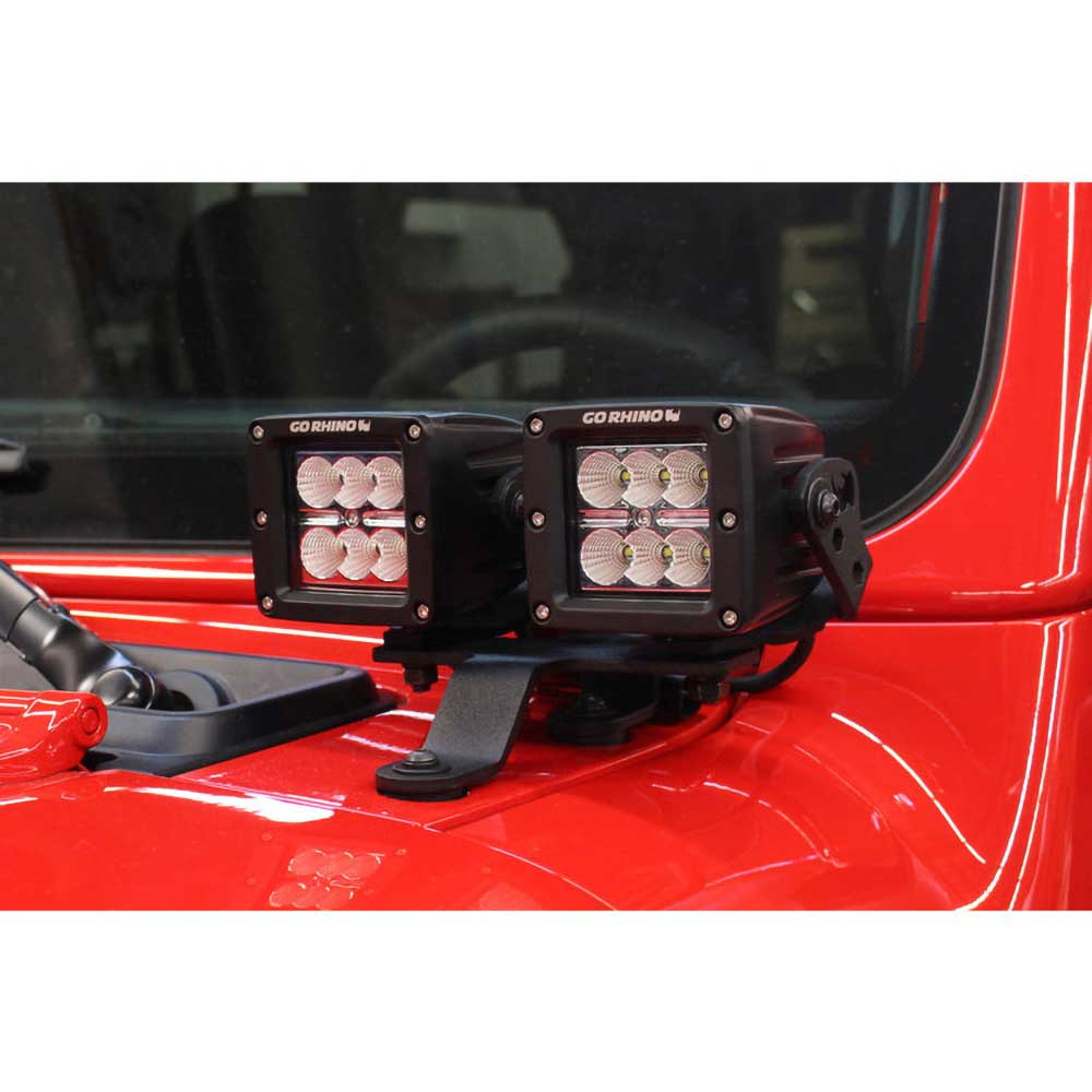 Mocowania lamp LED 3x3" pod szybą Dual Cube Go Rhino - Image 3
