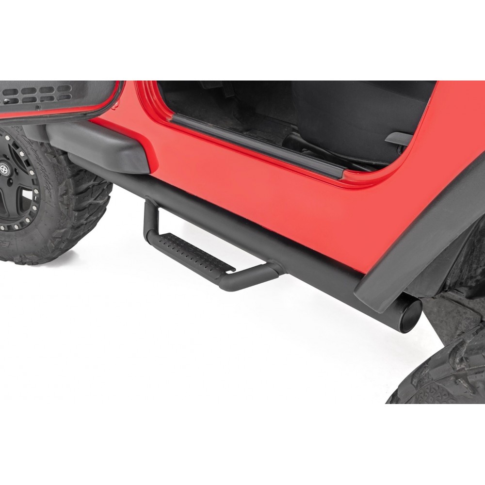 Progi, stopnie boczne czarne Rough Country Nerf Steps