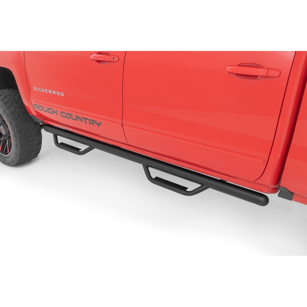Progi, stopnie boczne czarne Rough Country Nerf Steps