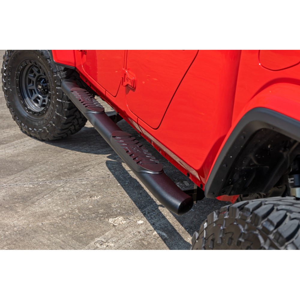 Progi, stopnie boczne czarne Rough Country Oval Nerf Steps - Image 6