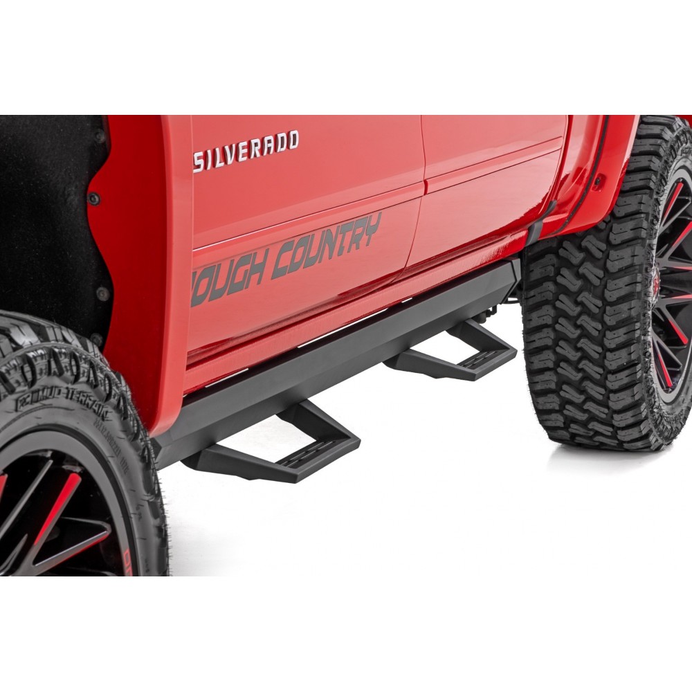 Progi, stopnie boczne regulowane aluminiowe Rough Country SRL2 Crew Cab - Image 3