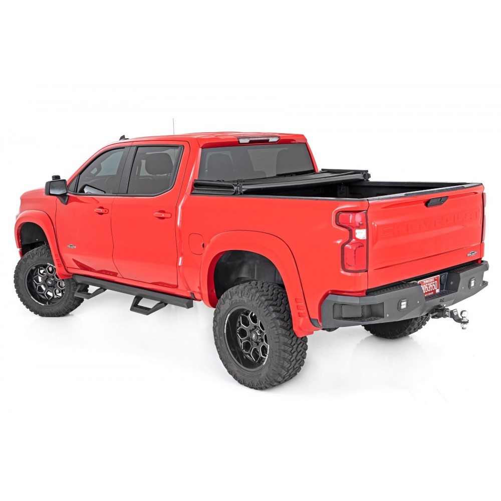Progi, stopnie boczne regulowane aluminiowe Rough Country SRX2 Crew Cab - Image 3
