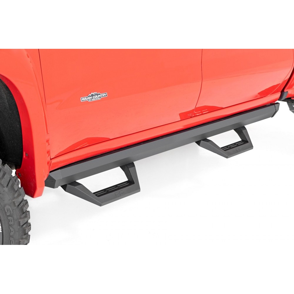 Progi, stopnie boczne regulowane aluminiowe Rough Country SRX2 Crew Cab - Image 4