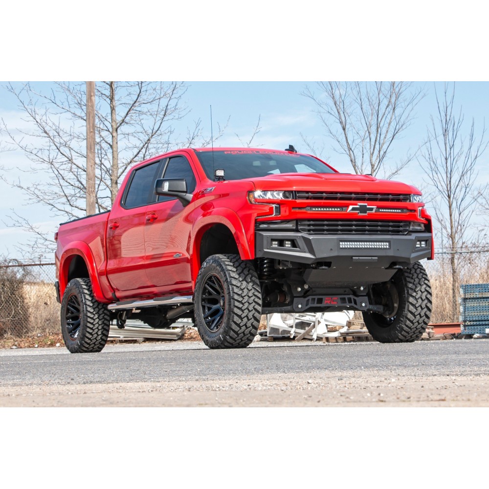 Progi, stopnie boczne srebrne Rough Country Oval Nerf Steps Crew Cab - obrazek 4