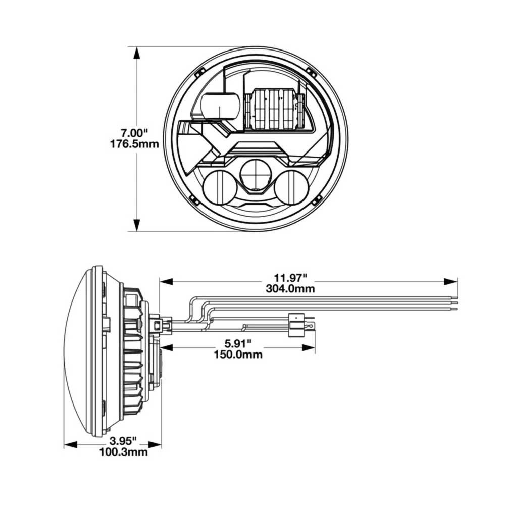Reflektory LED chrom przód 7" JW Speaker 8700 Evo 3 - obrazek 4
