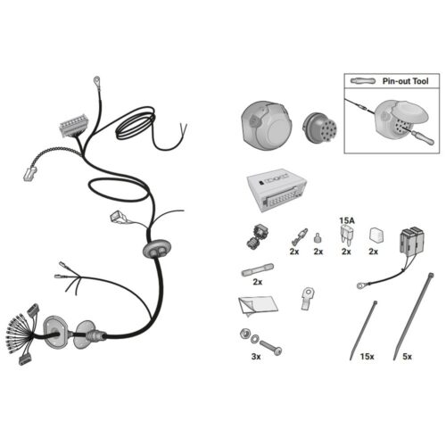 Wiązka przewodów do mocowania haka 13 PIN HAK-SYSTEM