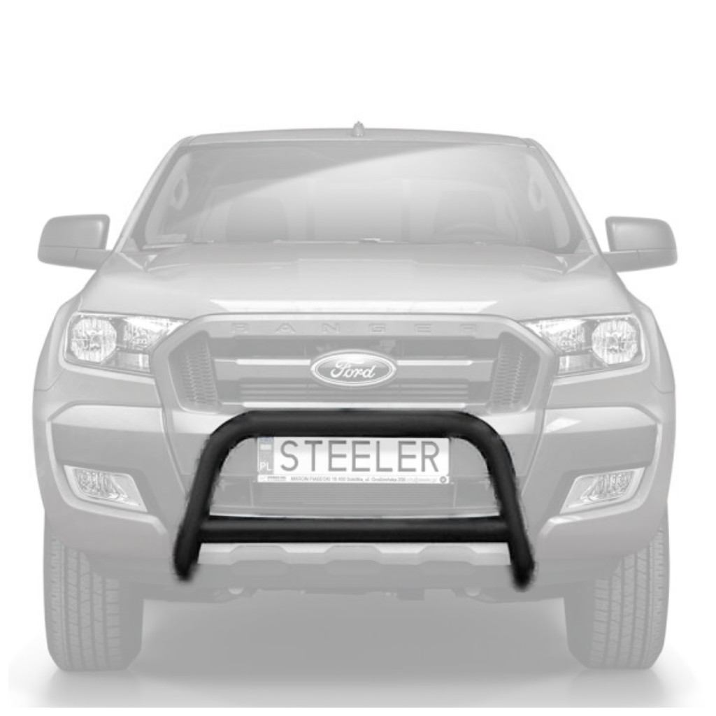 Bull bar z poprzeczką czarny Steeler