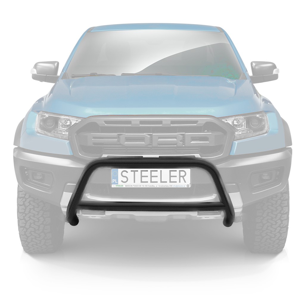 Bull bar z poprzeczką czarny Steeler