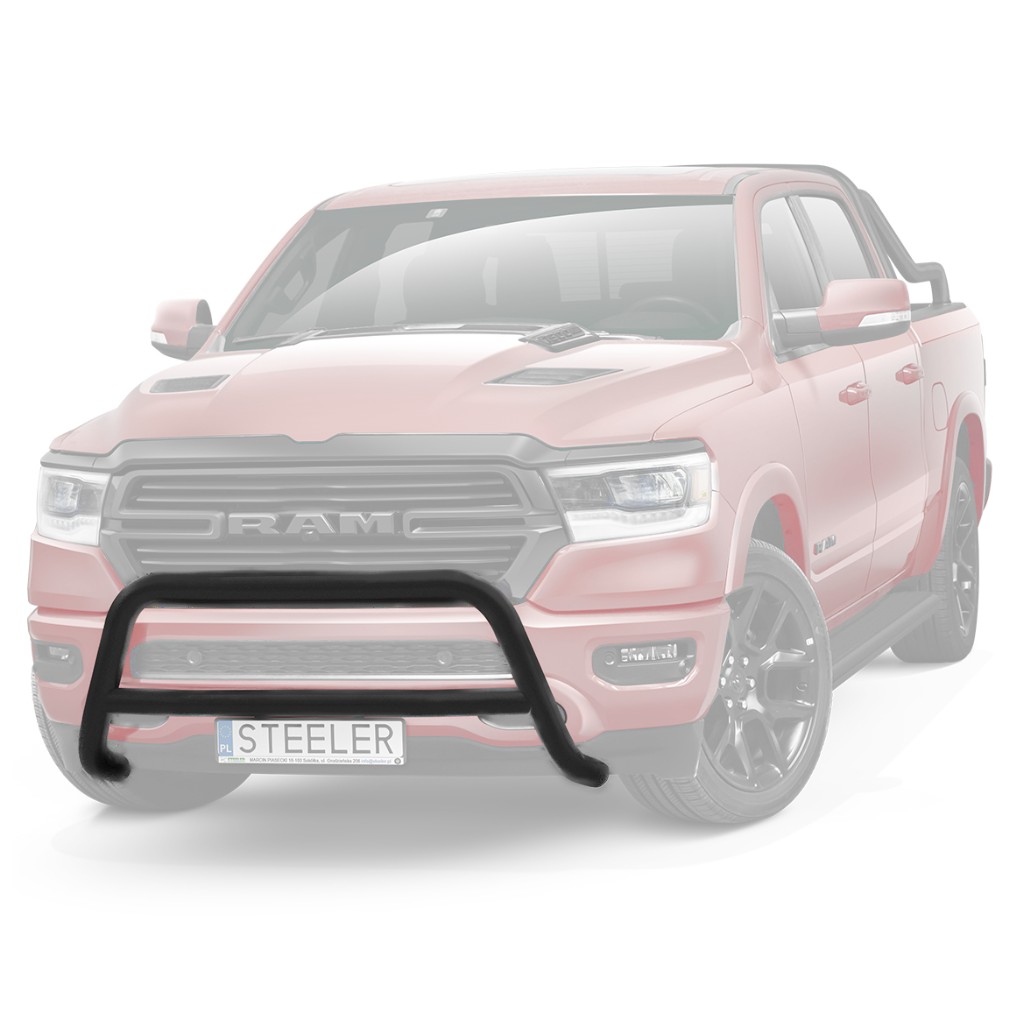 Bull bar z poprzeczką czarny Steeler