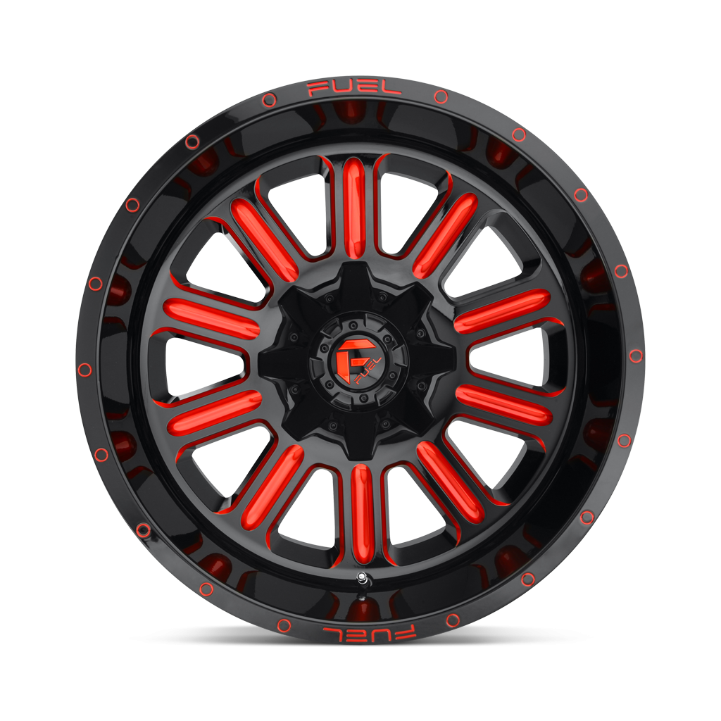 Felga aluminiowa D621 HARDLINE Gloss Black W/ Red Tint FUEL - obrazek 2