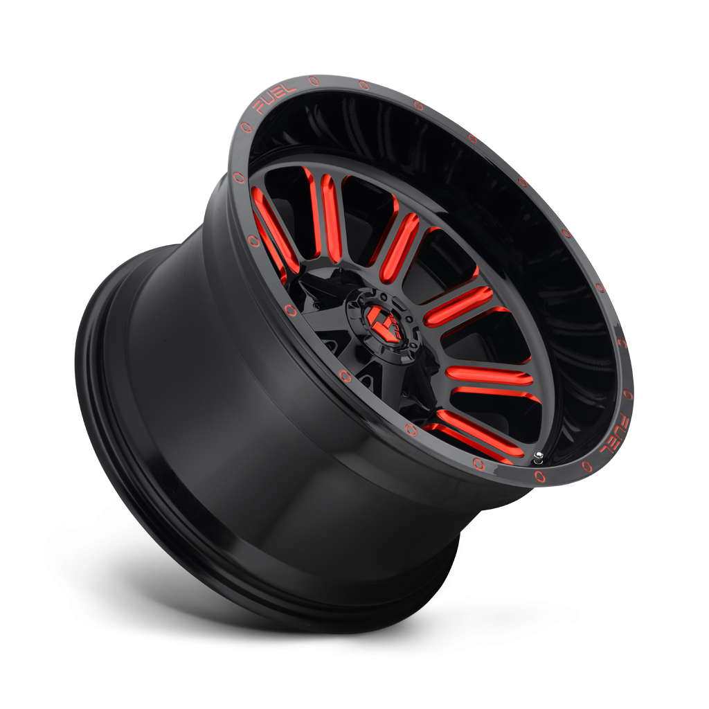 Felga aluminiowa D621 HARDLINE Gloss Black W/ Red Tint FUEL - obrazek 3