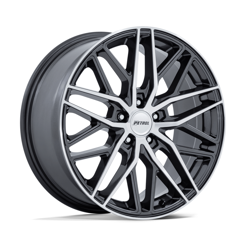 Felga aluminiowa PE004 P3E Gloss Gunmetal W/ Brushed Machined Face PETROL