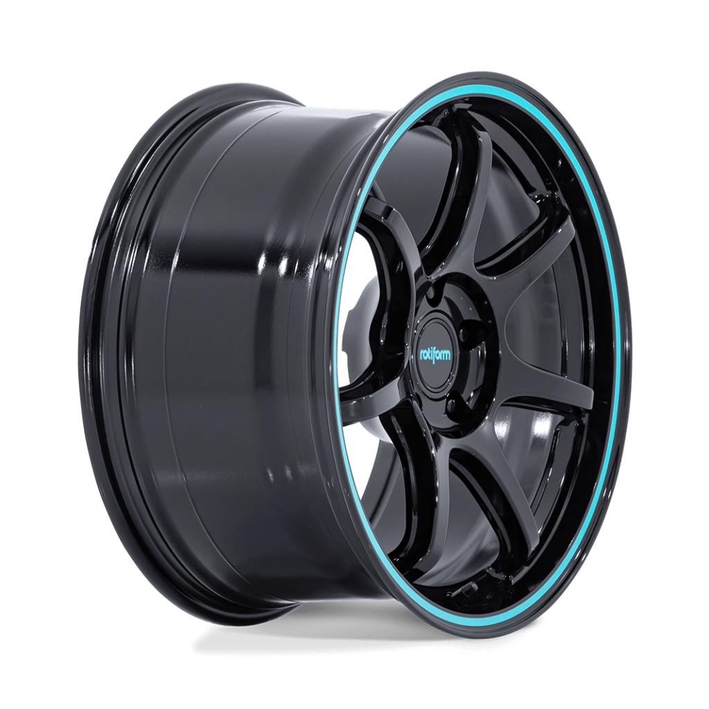 Felga aluminiowa RC208 BPU Gloss Black W/ Teal Stripe ROTIFORM - Image 2