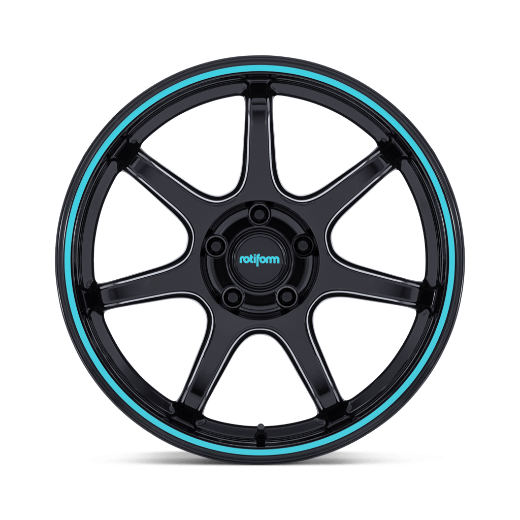 Felga aluminiowa RC208 BPU Gloss Black W/ Teal Stripe ROTIFORM - Image 4